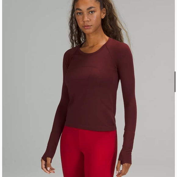 lululemon athletica Tops - Lululemon Swiftly Tech LS 2.0 Race * Red Merlot